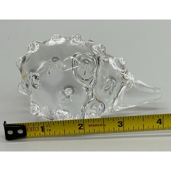 Hedgehog Clear Glass Crystal Paperweight Figurine 4 inch - Picture 6 of 7